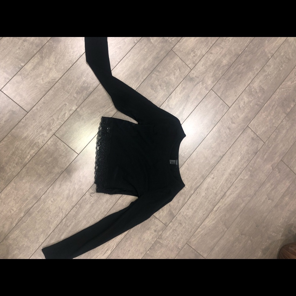 Black laced crop top